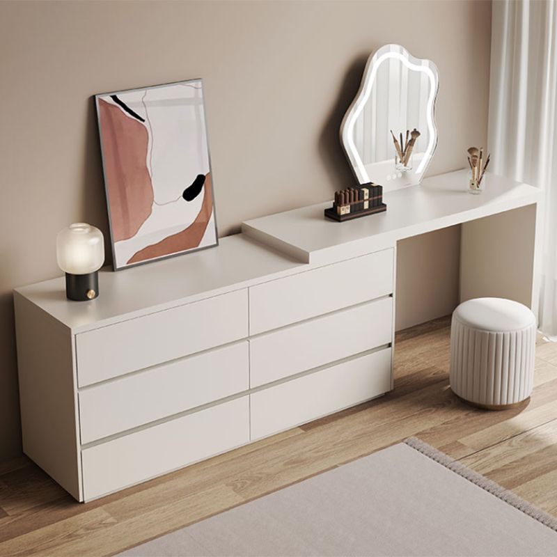 Contemporary Solid Wood White With Drawer Bedroom Makeup Vanity Desk Clearhalo 'Bedroom Furniture' 'furn' 'furn_makeup_vanities' 'Furniture' 'Makeup Vanities' 'makeup_vanities' 1200x1200_7e24ae72-715f-4cc8-8431-9617fa2bdaa2