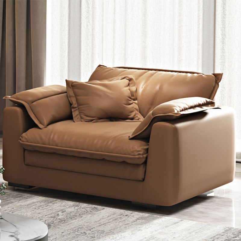 Divano in stile glam con un divano in pelle arancione piena di rivestimento arancione arancione