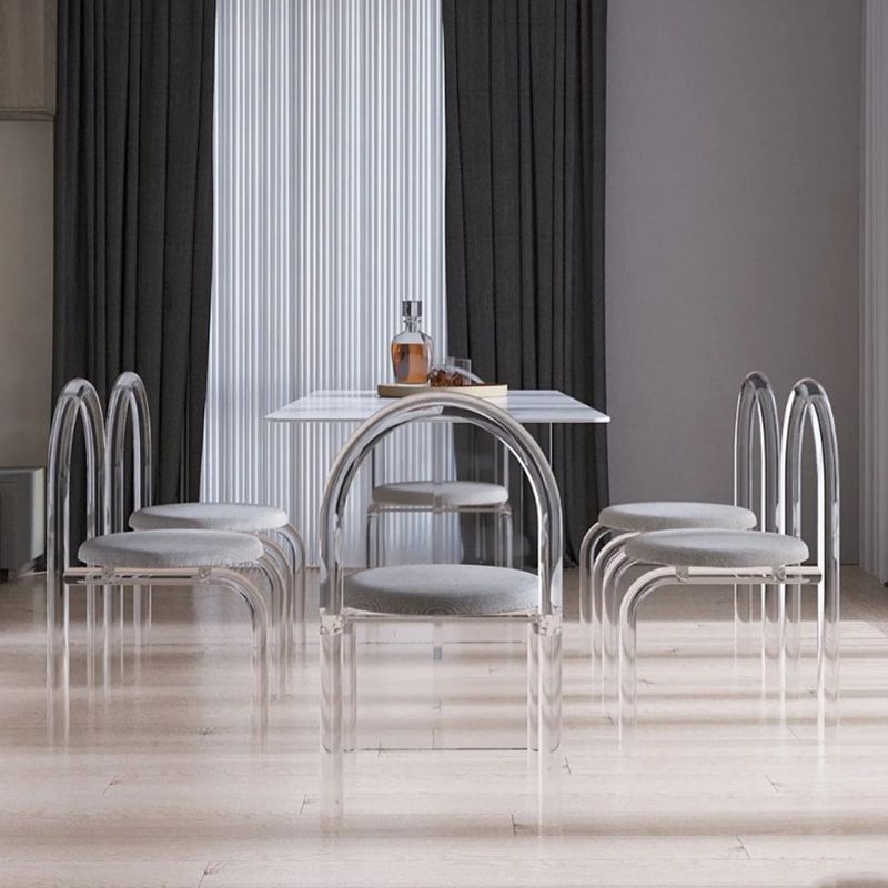 Contemporary 1/2/7 Pieces Furniture Acrylic Dining Room Table with Chairs for Kitchen Clearhalo 'Dining Room Sets' 'Dining Tables & Seating' 'dining_room_set' 'furn' 'furn_dining_room_set' 'Furniture' 'furniture_dining_room_set' 'Kitchen & Dining Furniture' 'kitchen&dining_furn' 'kitchen' 1200x1200_7e25ce9d-2046-40ad-9401-d08b5ea7e074