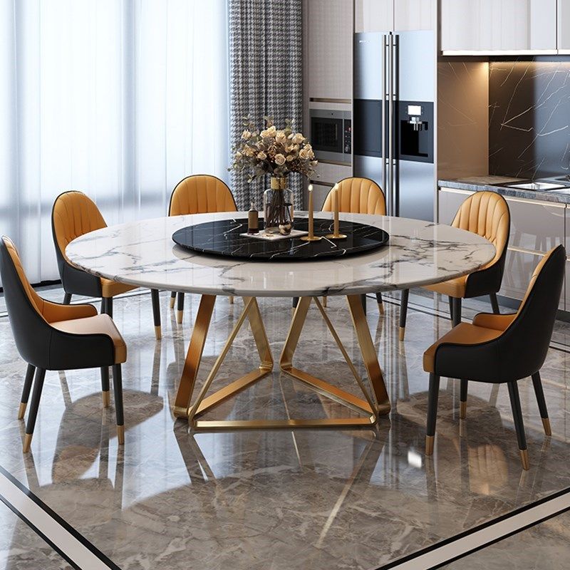 Marmeren eettafel Eigentijdse eettafel met voetstuk