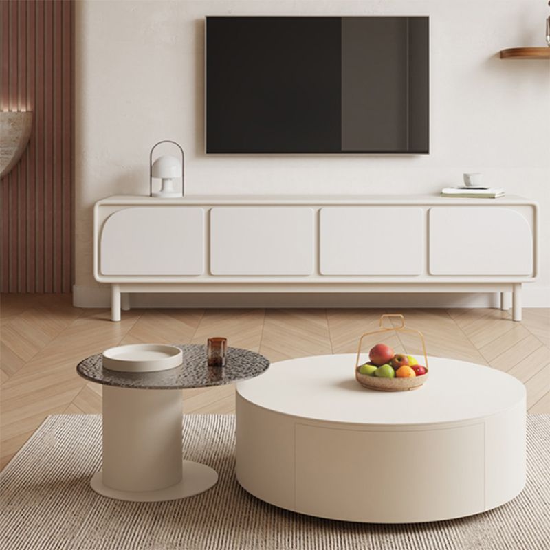 Contemporary TV Console Wooden White Media Console with Doors Clearhalo 'furn' 'furn_tv_stands_entertainment_centers' 'Furniture' 'Living Room Furniture' 'TV Stands & Entertainment Centers' 'TV Stands & Media Storage Furniture' 'tv_stands_entertainment_centers' 1200x1200_7e2aa504-09f0-46b5-8867-8ca6577843df