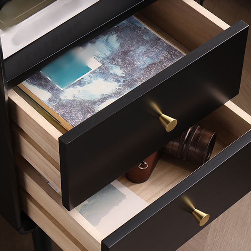 23 "H tavolo da notte in legno massiccio moderno a 2 gambe di stoccaggio aperto incluso