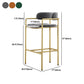 Glam Counter Height Stool Armed Upholstered Bar Stools with Metal Base Clearhalo 'Bar Furniture' 'Bar Stools' 'bar_stools' 'furn' 'furn_bar_stools' 'Furniture' 'Kitchen & Dining Furniture' 1200x1200_7e2bcbf6-2466-489b-84fe-72b4020c1127