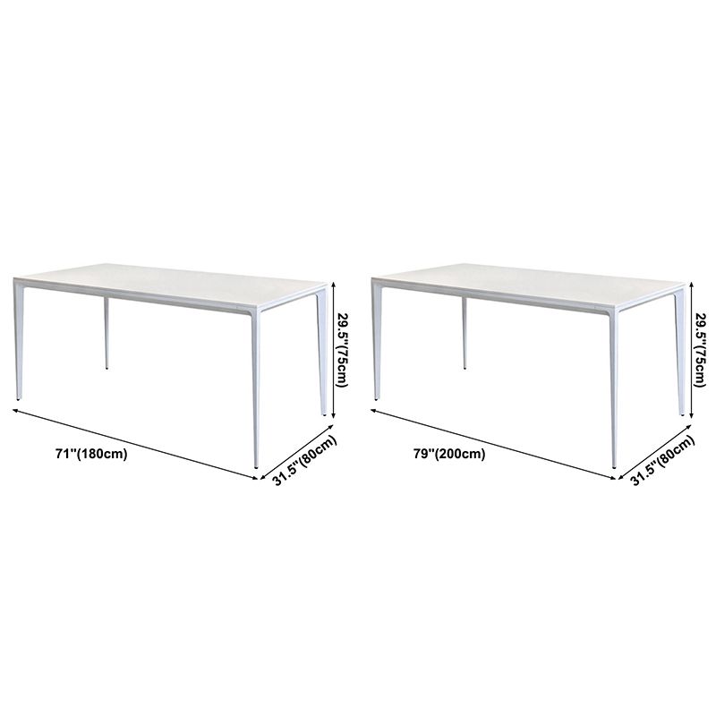 Metal Contemporary Rectangular Dining Table White Sintered Stone Table with 4 Legs Clearhalo ' dining_table' 'Dining Tables & Seating' 'Dining Tables' 'Furniture' 'furniture_dining_table' 'Kitchen & Dining Furniture' 'kitchen&dining_furn' 'kitchen' 'kitchen_dining_table' 1200x1200_7e2c839e-b533-4bd8-adb0-032cc4f8010f