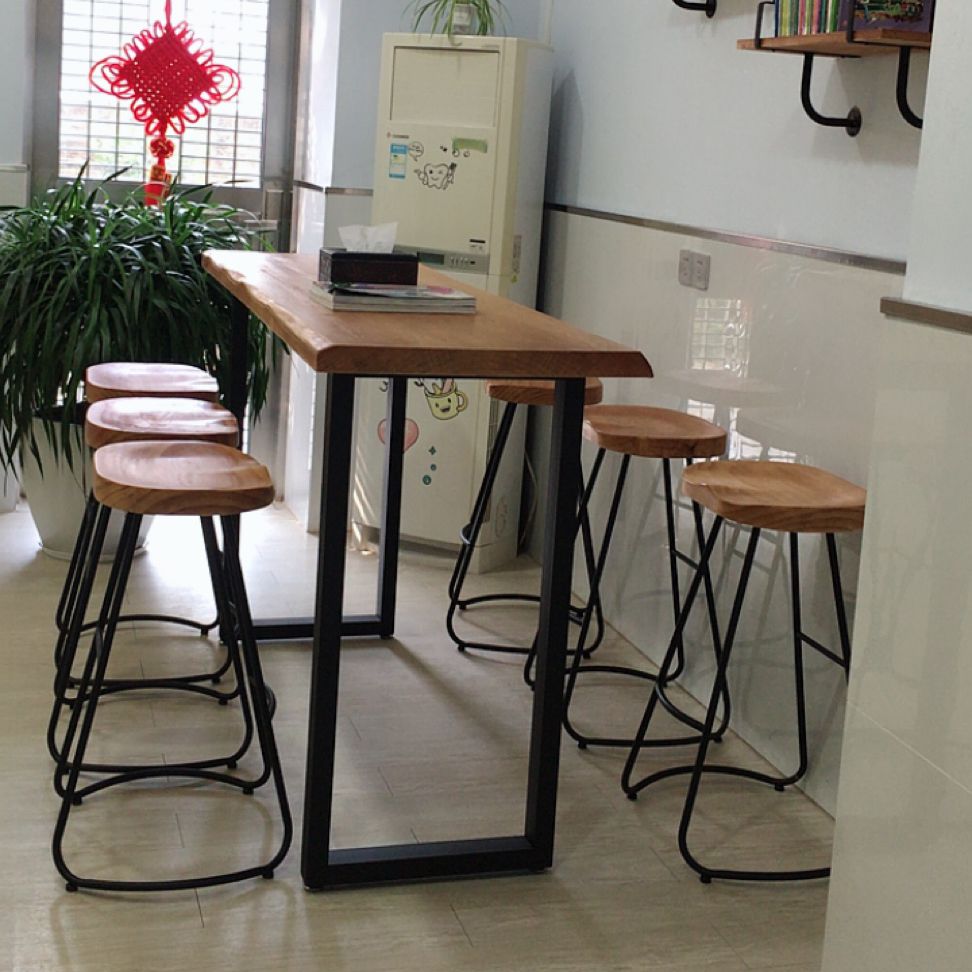 Tavolo da bar moderno di rettangolo tavolo da bar in legno massiccio per interno
