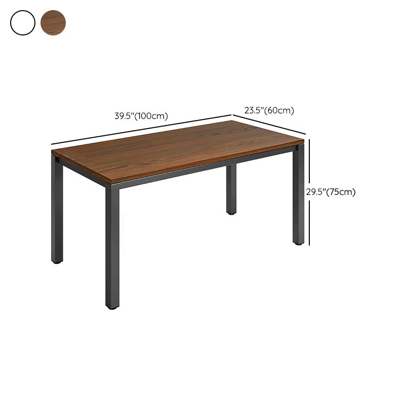 Contemporary Wooden Office Desk Sled Base Writing Desk with Steel Legs Clearhalo 'furn' 'furn_office_desk' 'Furniture' 'Office Desks' 'Office Furniture' 'office_desk' 1200x1200_7e2d2868-8e89-4d41-833b-261d941e3857
