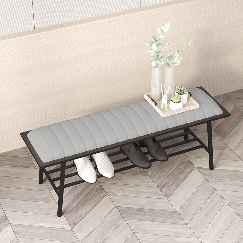 17.71" Wide Upholstered Bench with Storage Entryway Seating Bench with Metal Legs Clearhalo 'Benches' 'Chairs & Seating' 'furn' 'furn_benches' 'Furniture' 'Living Room Furniture' 1200x1200_7e2d33a2-6c0c-4a39-94f9-ce2523bfcad0