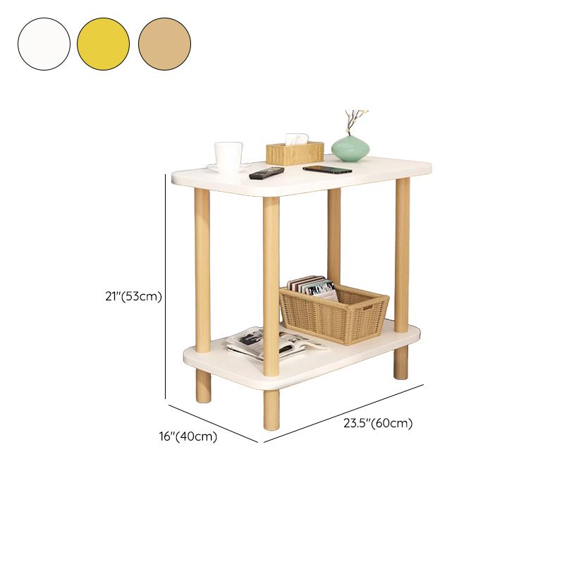 Modern Side Table No Distressing Wood End Table with Storage