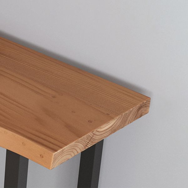 Tavolo da bar per top in legno di pino industriale Tavolo da bistrot rettangolo con doppio piedistallo in nero