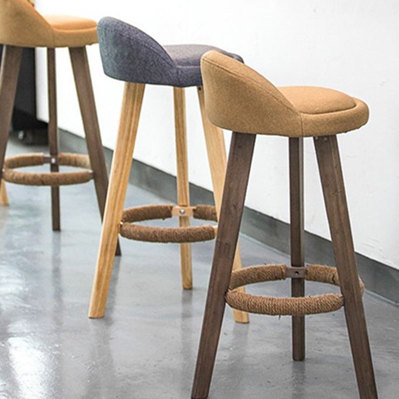 Nordic Armless Backrest Counter Stool Rubber Wood Bar Stool with Pedal Clearhalo 'Bar Furniture' 'Bar Stools' 'bar_stools' 'furn' 'furn_bar_stools' 'Furniture' 'Kitchen & Dining Furniture' 1200x1200_7e306aed-778b-4082-b986-8ead7681f592