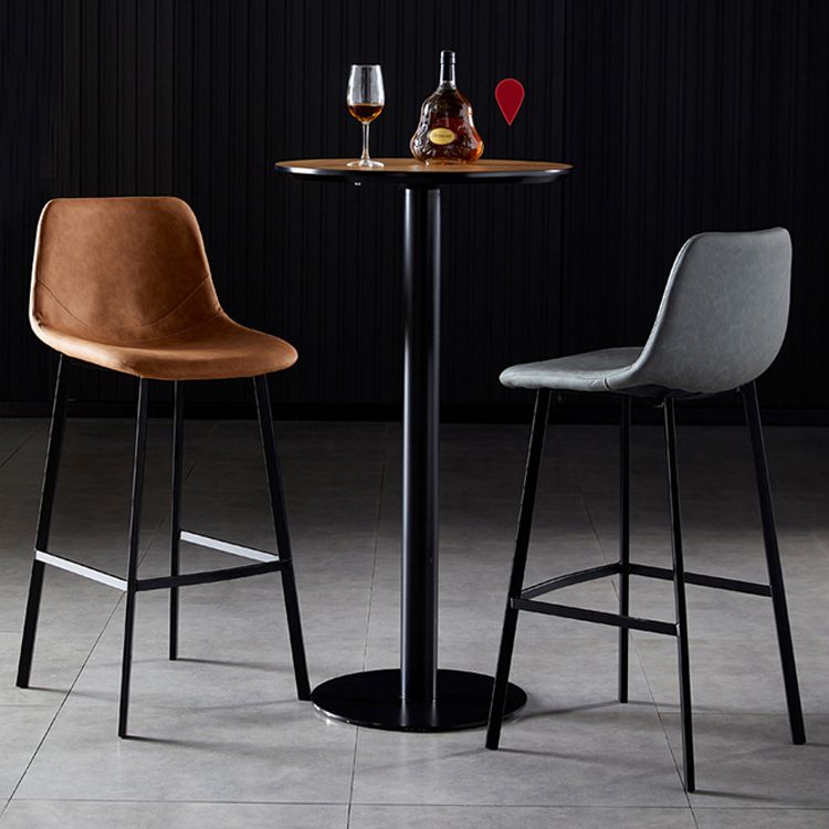 Scandinavian Leather Restaurant Stool Matte Finish Footrest Barstool Clearhalo 'Bar Furniture' 'Bar Stools' 'bar_stools' 'furn' 'furn_bar_stools' 'Furniture' 'furniture_bar_stools' 'Kitchen & Dining Furniture' 1200x1200_7e317fcb-448f-4443-bb43-937b0aa62e2a