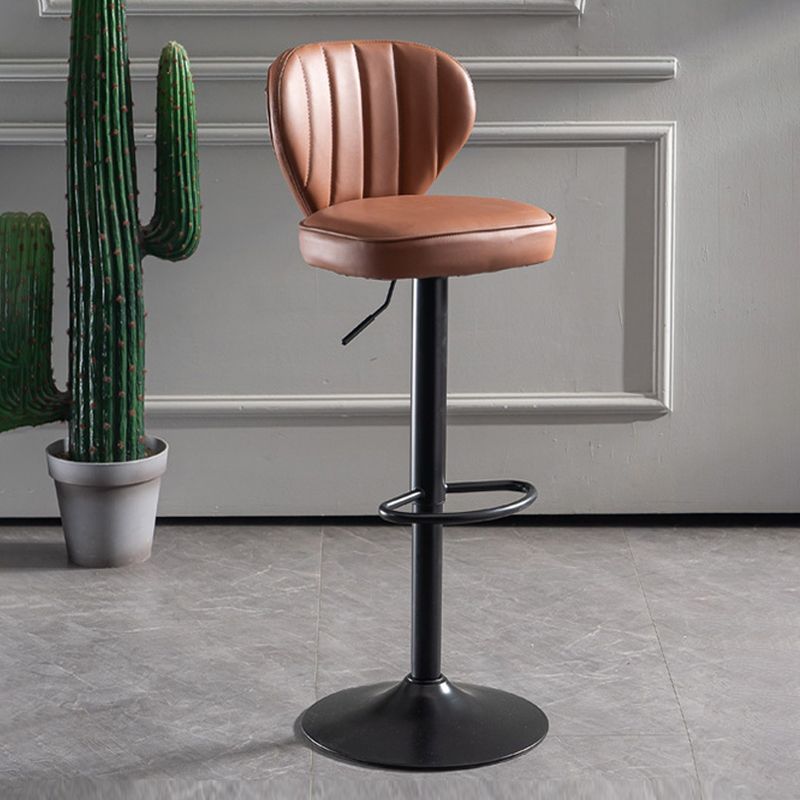 Adjustable Height Leather Indoor Bar Stool Footrest Low Back Counter Stool with Cushion Clearhalo 'Bar Furniture' 'Bar Stools' 'bar_stools' 'furn' 'furn_bar_stools' 'furniture_bar_stools' 'Kitchen & Dining Furniture' 'kitchen&dining_furn' 'kitchen' 'kitchen_furn' Furniture' 1200x1200_7e31c5b2-e57a-4f87-9e85-a25b2befc7e1