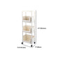 White Contemporary Standard Adjustable with Wheels Plastic Bookshelf for Home
