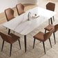 Table à manger moderne à 4 jambes Table rectangle de pierre fritte pour la maison