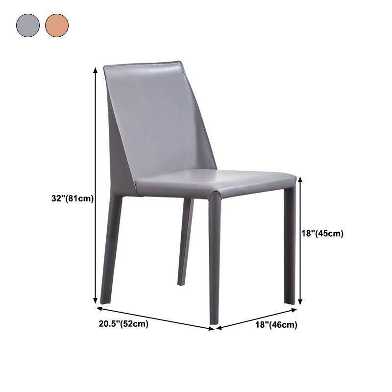 Sillas de comedor sin brazo de cuero sintética silla de comedor moderna para casa
