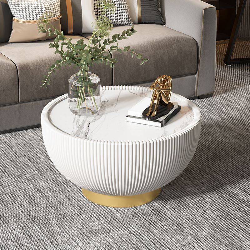 Stone Round Coffee Table Glam Pedestal Coffee Cocktail Table Set Clearhalo 'Coffee & Accent Tables' 'Coffee Tables' 'coffee_tables' 'furn' 'furn_coffee_tables' 'Furniture' 'Living Room Furniture' 1200x1200_7e3288a7-9f44-4df4-9e78-690c77ae57eb
