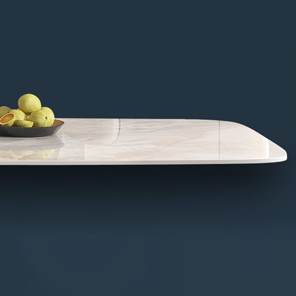 Mesa de comedor Glam de piedra sinterizada, mesa rectangular para cocina