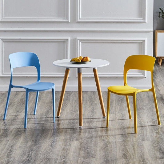 Nordic Style Open Back Dining Side Chair Plastic Dining Armless Chair for Home Clearhalo 'Dining Chairs' 'Dining Tables & Seating' 'dining_chair' 'furn' 'furn_dining_chair' 'Furniture' 'furniture_dining_chair' 'Kitchen & Dining Furniture' 1200x1200_7e36443b-9600-4a6f-ac59-621654317267
