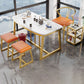 Metal Traditional Luxury Rectangle Table Sintered Stone Table,47"L x 21"W x 29"H Clearhalo ' dining_table' 'Dining Tables & Seating' 'Dining Tables' 'furn' 'furn_dining_table' 'Furniture' 'furniture_dining_table' 'Kitchen & Dining Furniture' 'kitchen&dining_furn' 'kitchen' 'kitchen_dining_table' 1200x1200_7e366db2-2931-4fdb-8377-ce81408c77a6