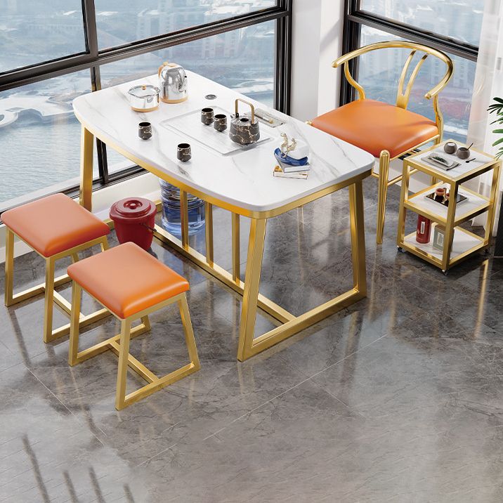 Metal Traditional Luxury Rectangle Table Sintered Stone Table,47"L x 21"W x 29"H Clearhalo ' dining_table' 'Dining Tables & Seating' 'Dining Tables' 'furn' 'furn_dining_table' 'Furniture' 'furniture_dining_table' 'Kitchen & Dining Furniture' 'kitchen&dining_furn' 'kitchen' 'kitchen_dining_table' 1200x1200_7e366db2-2931-4fdb-8377-ce81408c77a6