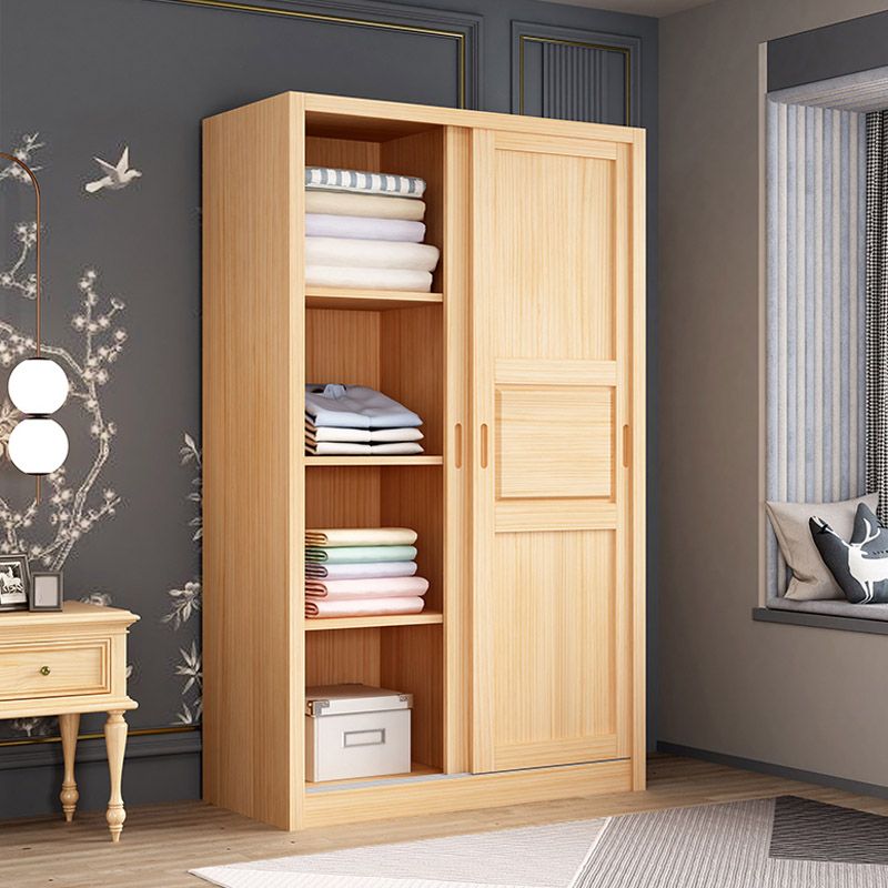 Modern Wardrobe Armoire Solid Wood Wardrobe Cabinet with Doors