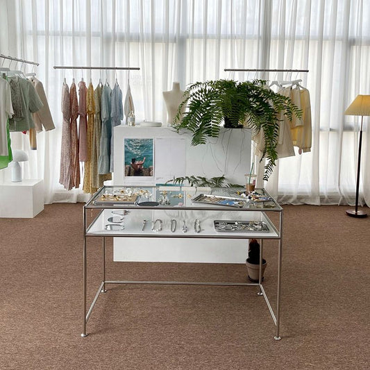 Bureau de bureau en verre moderne 31,5 "de haut de bureau rectangulaire de haut