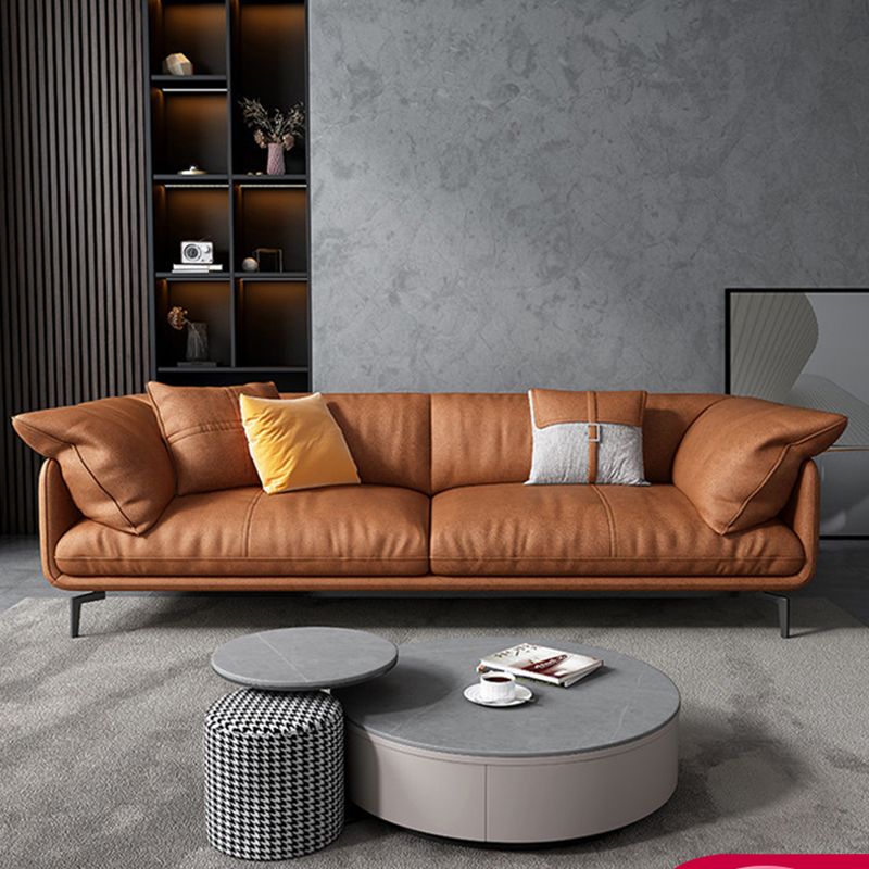 32" High Modern Faux Leather Tuxedo Arm Standard Sofa with Cushions for Apartment Clearhalo 'furn' 'furn_sofas' 'Furniture' 'furniture_sofas' 'Living Room Furniture' 'Sofa' 'sofas' 1200x1200_7e38ee12-219b-4379-b0d3-96ab720c575e