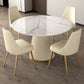 Nordic 1/2/5/7 Pieces Round Dinette Set with Sintered Stone Table and Chairs Furniture Clearhalo 'Dining Room Sets' 'Dining Tables & Seating' 'dining_room_set' 'furn' 'furn_dining_room_set' 'Furniture' 'furniture_dining_room_set' 'Kitchen & Dining Furniture' 'kitchen&dining_furn' 'kitchen' 1200x1200_7e39cad9-6dac-4d5e-9691-d392157db7c1