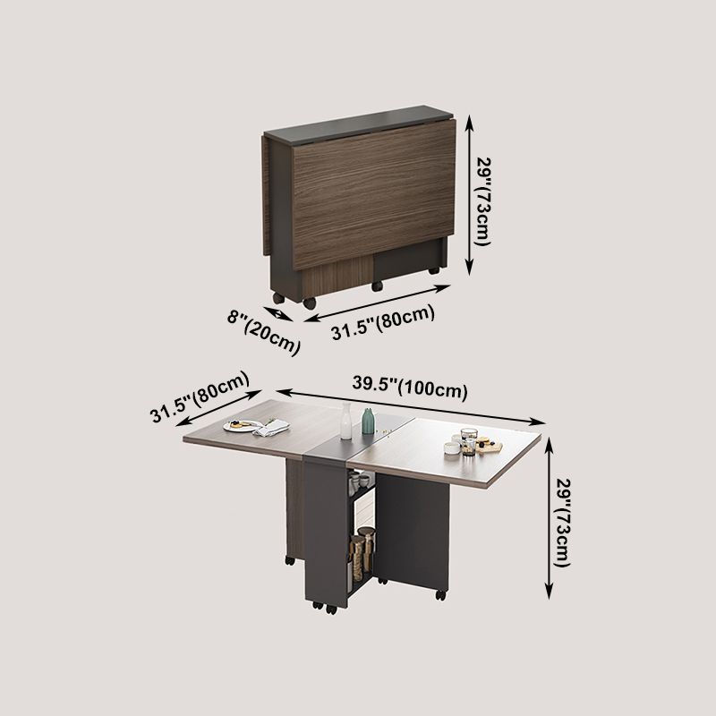 39.4''L Rectangle Mid-Century Modern Dining Table Drop-Leaf Table for Home (only table) Clearhalo ' dining_table' 'Dining Tables & Seating' 'Dining Tables' 'furn' 'furn_dining_table' 'Furniture' 'furniture_dining_table' 'Kitchen & Dining Furniture' 'kitchen&dining_furn' 'kitchen' 'kitchen_dining_table' 1200x1200_7e39d609-b711-4d9f-8057-73833b9b8a9a
