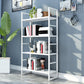3/4/5-Shelf Iron Etagere Bookshelf Black and White Vertical Bookcase for Living Room Clearhalo 'Bookcases' 'furn' 'furn_bookcases' 'Furniture' 'furniture_bookcases' 'Office Furniture' 1200x1200_7e3a9e3d-4d47-4e40-ba2d-31ef694b1e2f