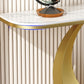 Glam Stone Console Accent Table Metal Console Sofa Table for Hall