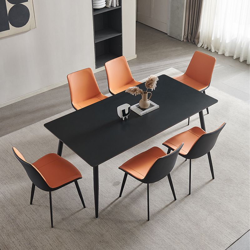 Eenvoud Rechthoekige eettafel Keuken Eettafel met metalen onderstel