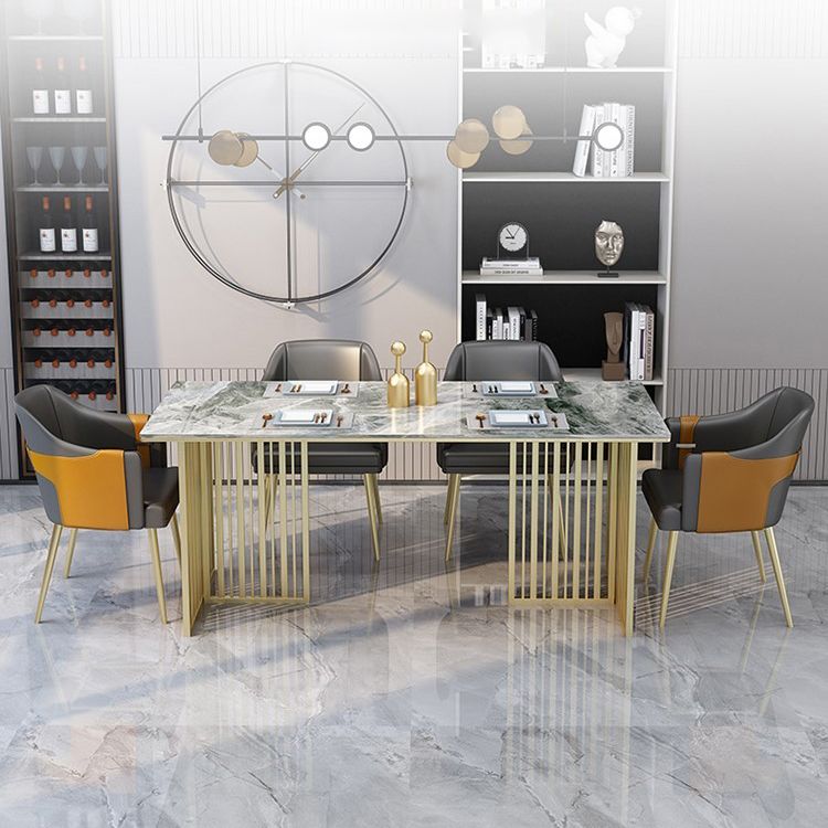 Metal Traditional Luxury Rectangular Table Sintered Stone Table for Kitchen and Dining Room Clearhalo ' dining_table' 'Dining Tables & Seating' 'Dining Tables' 'furn' 'furn_dining_table' 'Furniture' 'furniture_dining_table' 'Kitchen & Dining Furniture' 'kitchen&dining_furn' 'kitchen' 'kitchen_dining_table' 1200x1200_7e4267e5-927f-44cb-8fd4-40683a70ff27