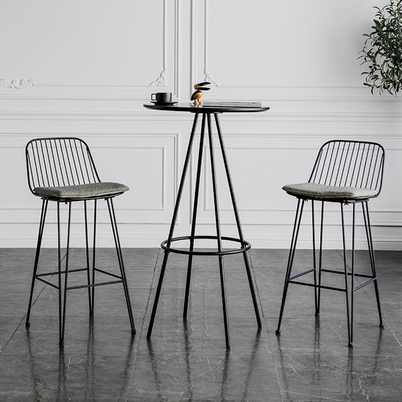 Industrial Iron Simple Barstool 26" H Indoor Tall Stool with Rectangle Seat Clearhalo 'Bar Furniture' 'Bar Stools' 'bar_stools' 'furn' 'furn_bar_stools' 'furniture_bar_stools' 'Kitchen & Dining Furniture' 'kitchen&dining_furn' 'kitchen' 'kitchen_furn' Furniture' 1200x1200_7e429177-12f7-4a83-bad0-21e20a6f0bdb