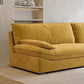 Divano a braccio top cuscino contemporaneo di divano colpido cucito in giallo