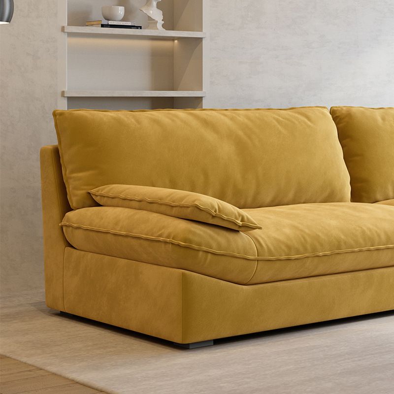 Divano a braccio top cuscino contemporaneo di divano colpido cucito in giallo