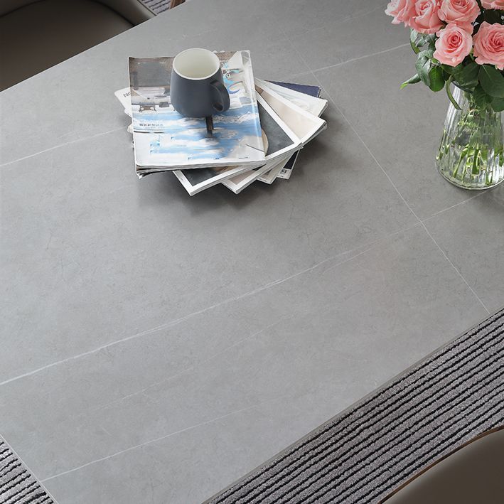 Mid-Century Sintered Stone Dining Table Gray Rectangle Dining Table for Kitchen Clearhalo ' dining_table' 'Dining Tables & Seating' 'Dining Tables' 'furn' 'furn_dining_table' 'Furniture' 'furniture_dining_table' 'Kitchen & Dining Furniture' 'kitchen&dining_furn' 'kitchen' 'kitchen_dining_table' 1200x1200_7e433f12-af32-46d8-98ff-1f96d9d51145