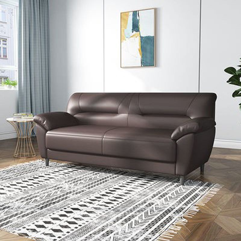 Leather Modern 3-seat Pillow Top Arm Sofa 70.87"/55.12" W Sewn Pillow Back Sofa Clearhalo 'furn' 'furn_sofas' 'Furniture' 'furniture_sofas' 'kitchen' 'kitchen_sofas' 'Living Room Furniture' 'Sofa' 'sofas' 1200x1200_7e45a694-8645-45e6-ac68-f7f10562b7ad
