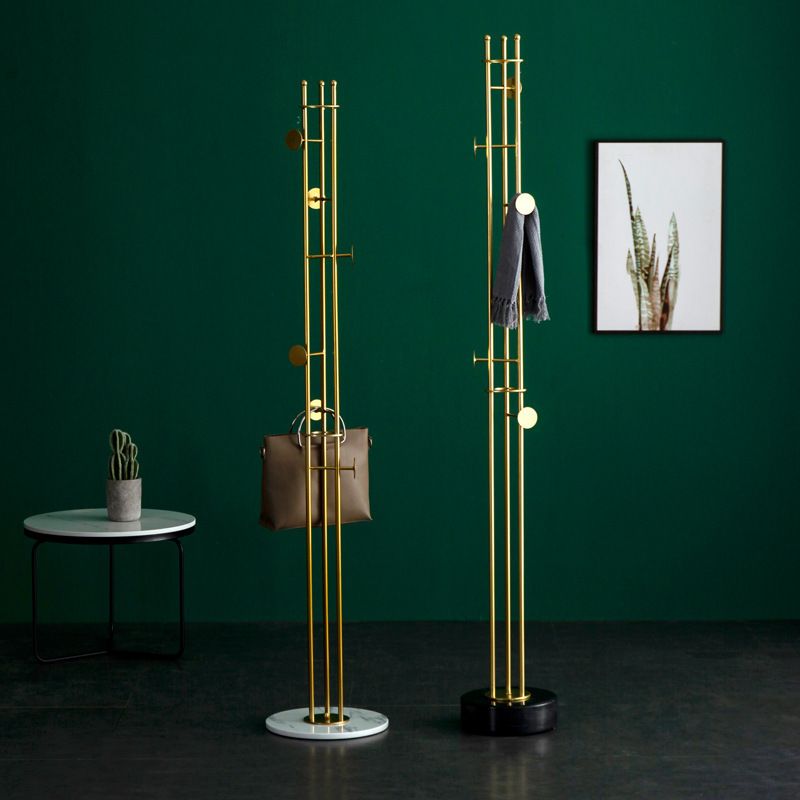 6 Hooks Metal Coat Hanger Luxury Marble Base Hall Tree for Living Room Clearhalo 'Entry & Mudroom Furniture' 'furn' 'furn_hall_tree_coat_racks' 'Furniture' 'Hall Trees & Coat Racks' 'hall_tree_coat_racks' 1200x1200_7e46439a-f63c-4dee-842b-a0bb6cf5d0b6