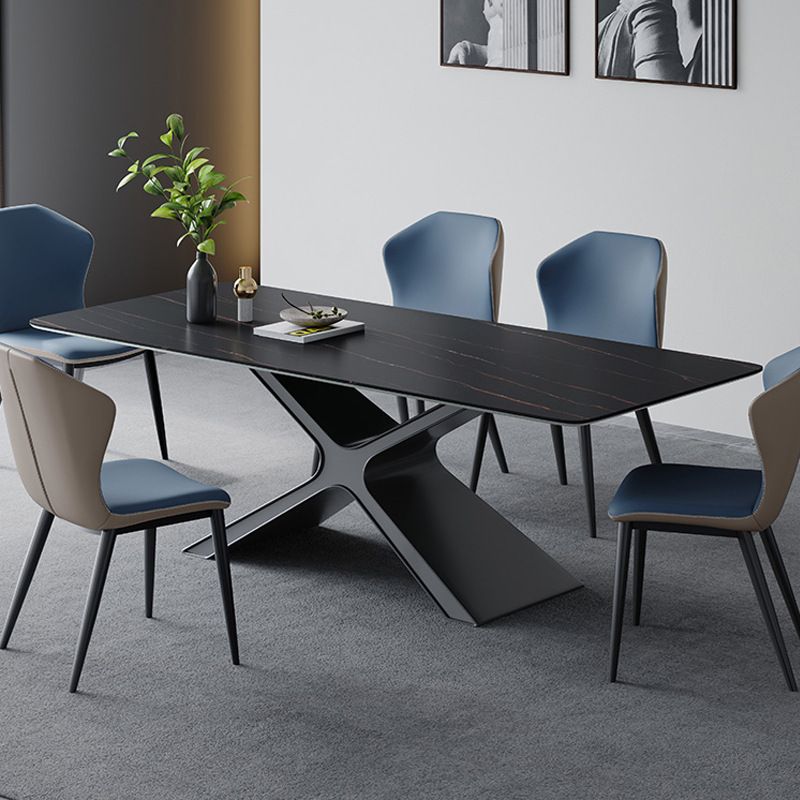 Stone Top Table Traditional Luxury Rectangle Dining Table with Pedestal Base Clearhalo 'Dining Tables & Seating' 'Dining Tables' 'dining_table' 'furn' 'furn_dining_table' 'Furniture' 'Kitchen & Dining Furniture' 1200x1200_7e486755-211b-4125-abe3-3223bf143bf8