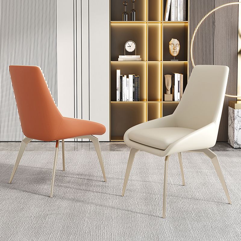 Modern Dining Chair Armless Chairs with Metal Legs for Kitchen Clearhalo 'Dining Chairs' 'Dining Tables & Seating' 'dining_chair' 'furn' 'furn_dining_chair' 'Furniture' 'furniture_dining_chair' 'Kitchen & Dining Furniture' 1200x1200_7e49bd0a-de2a-4a6f-9e07-cecd7d4e0fb9