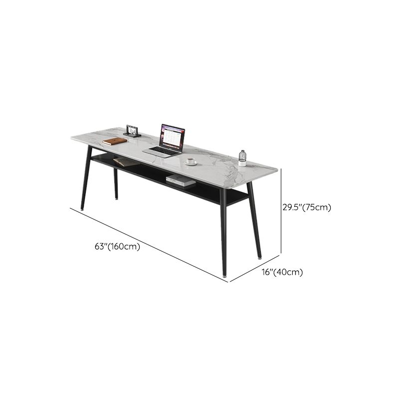 Descrito de la oficina de piedra rectángulo Top Office Modern Writing Desk for Office