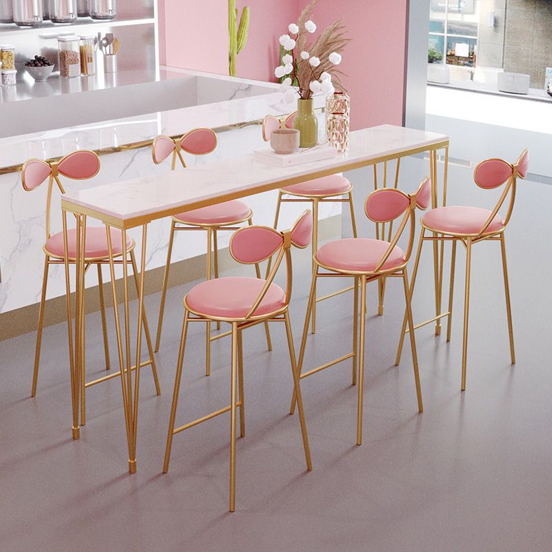 Rectangular Bar Height Table White Faux Marble Top Bistro Pub Table with 4 Legs Clearhalo 'Bar Furniture' 'Bar Tables' 'bar_tables' 'furn' 'furn_bar_tables' 'Furniture' 'Kitchen & Dining Furniture' 1200x1200_7e4c640e-1ed0-4176-9f0e-5e99ba5dfa83