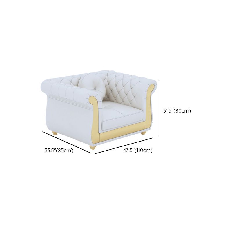 Mid Century Modern White Sofa Echt lederen woonkamer zitplaatsen