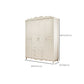White Rubberwood Wardrobe Armoire Modern Wardrobe Closet with Legs
