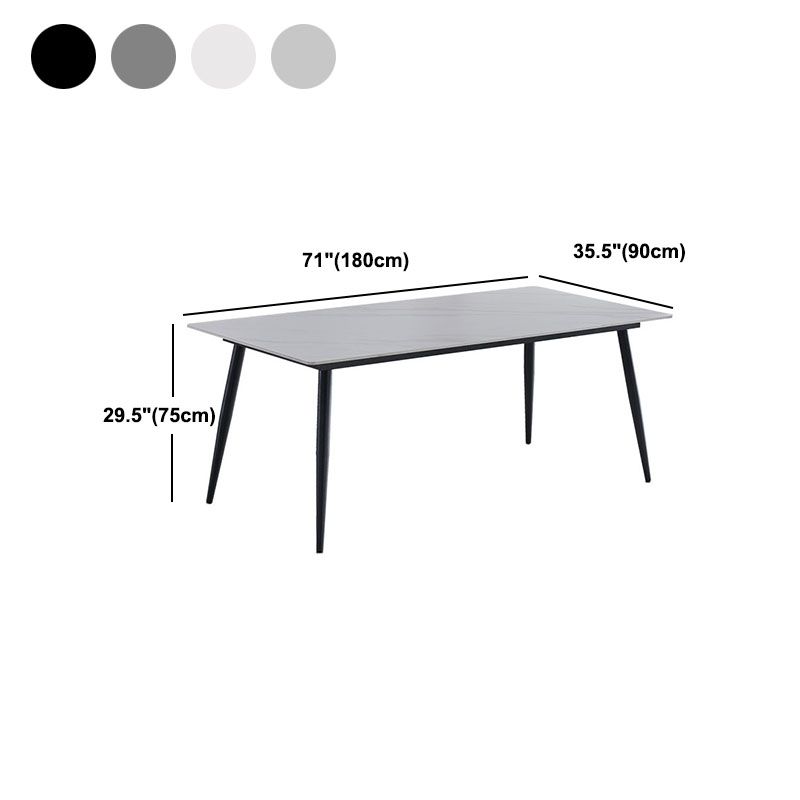 Rectangle Contemporary Table Stone Kitchen Dinner Table with 4 Legs Clearhalo ' dining_table' 'Dining Tables & Seating' 'Dining Tables' 'furn' 'furn_dining_table' 'Furniture' 'furniture_dining_table' 'Kitchen & Dining Furniture' 'kitchen&dining_furn' 'kitchen' 'kitchen_dining_table' 1200x1200_7e557fc4-e40d-4dcb-82a4-d47d18f4b60c