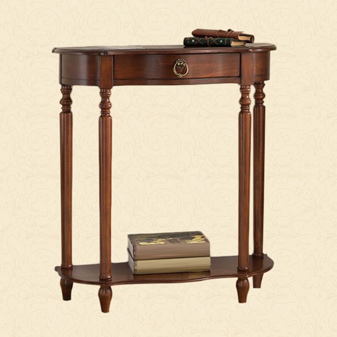 Tavolo da divano con console in legno di gomma vittoriano per la sala da divano per sala