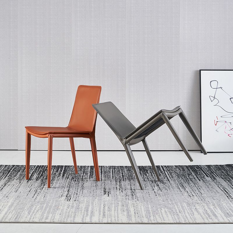 Sillas laterales sin brazo de silla de metal de comedor contemporáneo para la cocina