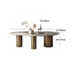 Modern Oval Table Stainless Steel Base Dining Table with 3 Legs