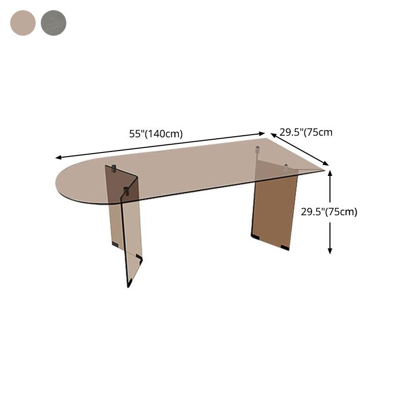 Free Form Tempered Glass Table for Restaurant Modern Table with Double Pedestal Clearhalo ' dining_table' 'Dining Tables & Seating' 'Dining Tables' 'furn' 'furn_dining_table' 'Furniture' 'furniture_dining_table' 'Kitchen & Dining Furniture' 'kitchen&dining_furn' 'kitchen' 'kitchen_dining_table' 1200x1200_7e59ee71-459e-44d6-94e0-110ed066f36a